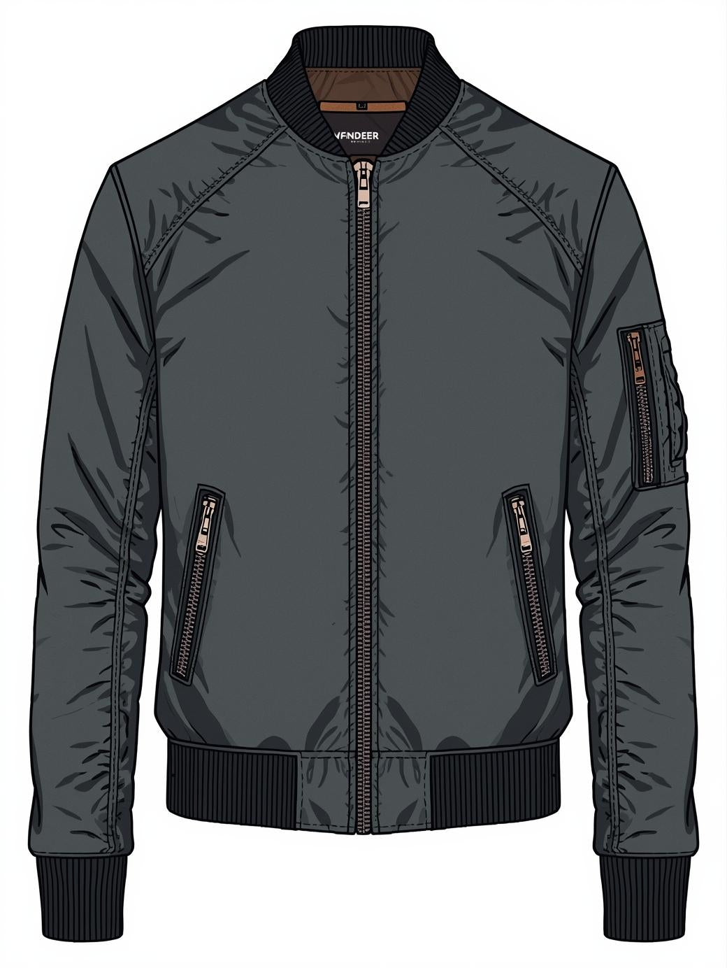 Bomber Jacket with Zippered Pockets