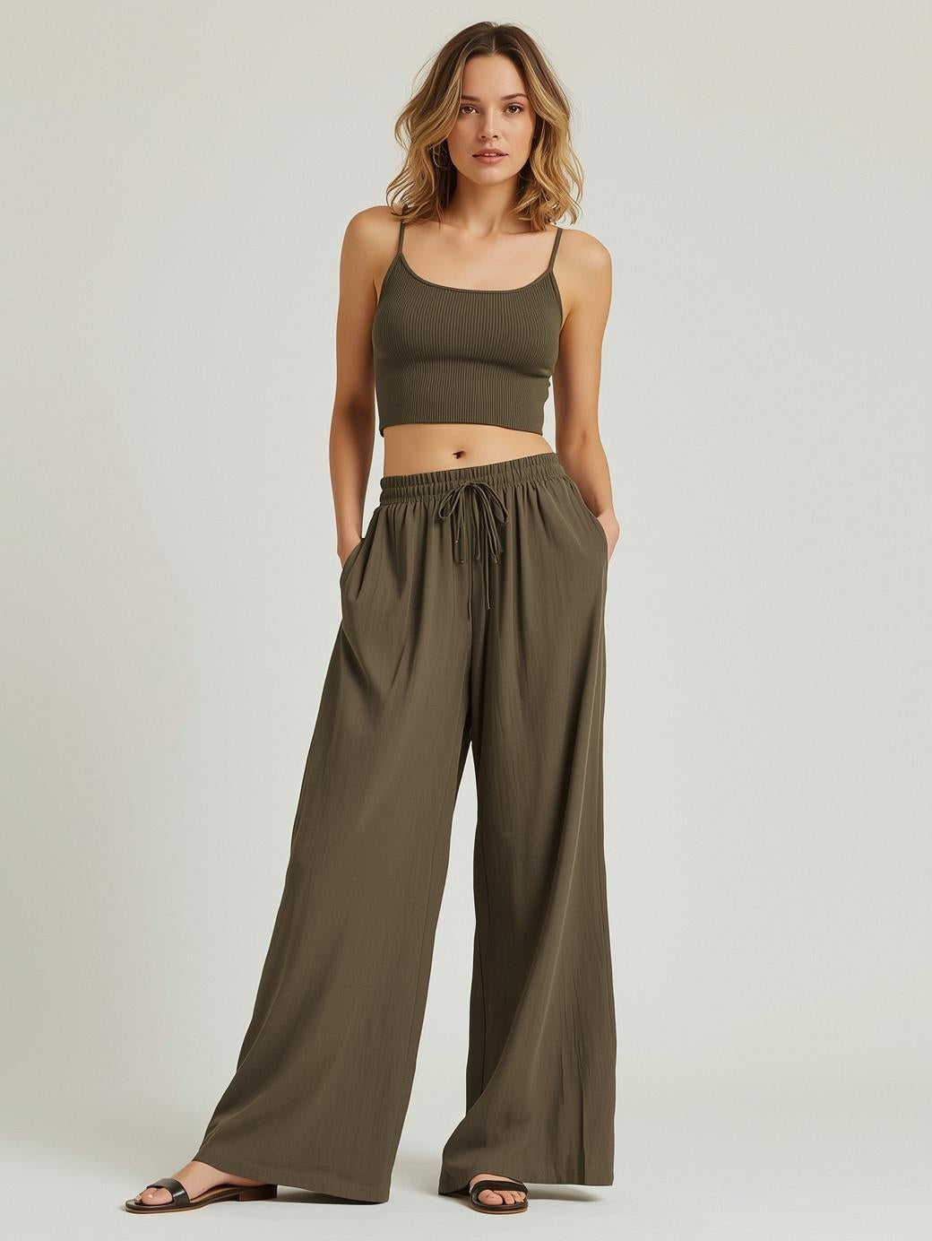 Palazzo Pants with Cropped Top