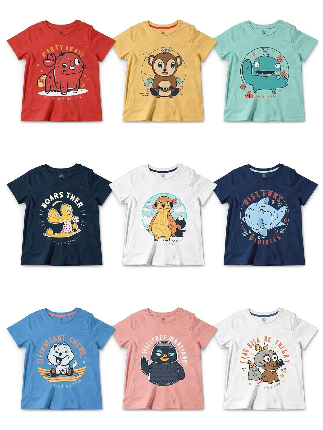 Kids Cartoon T-Shirt Multi-Pack