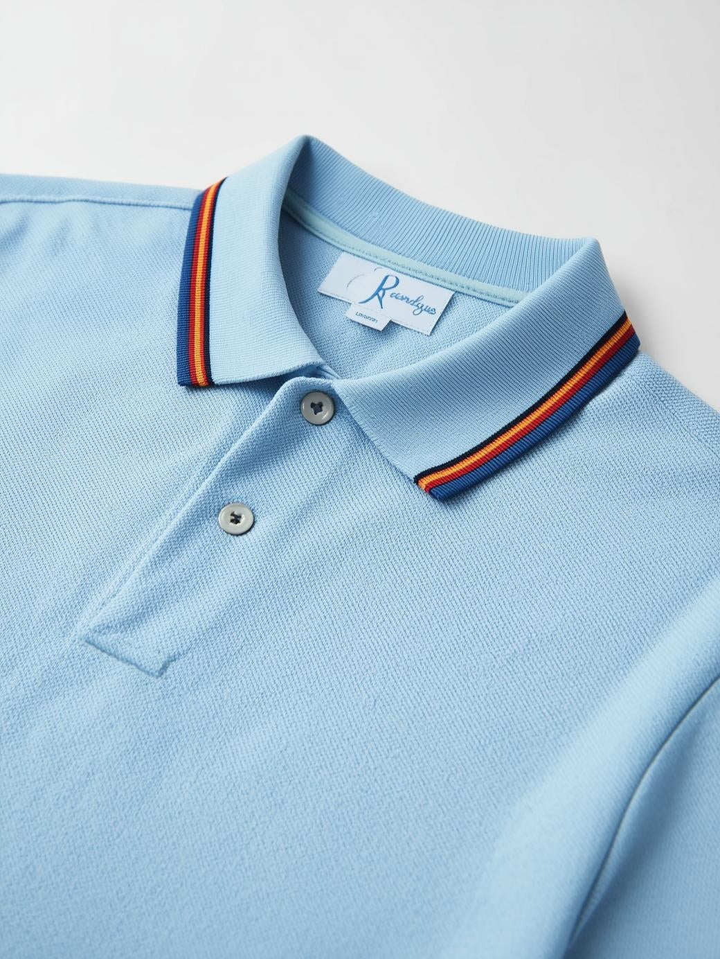 Polo Shirt with Striped Collar Detail