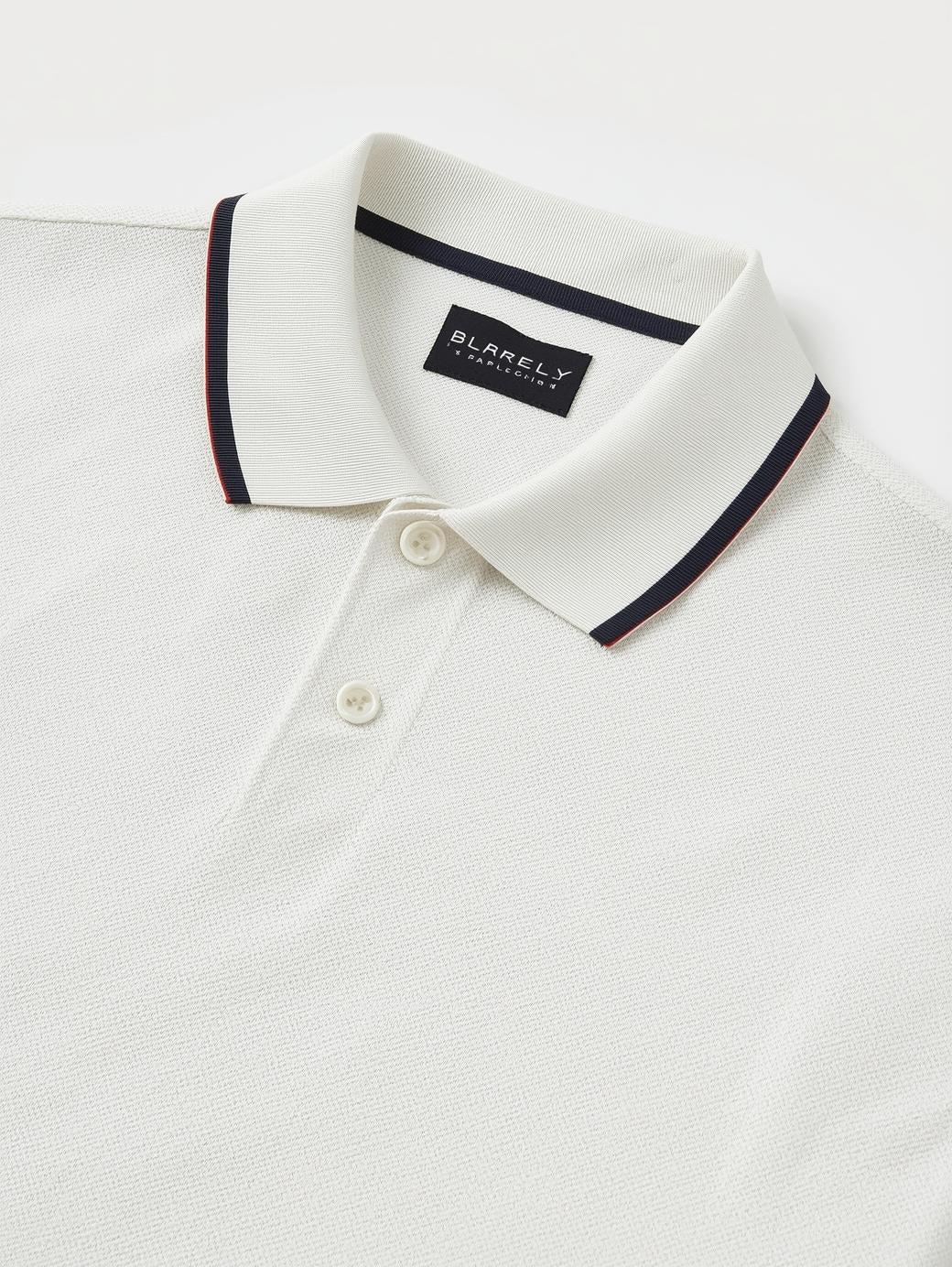 Polo Shirt with Striped Collar Detail