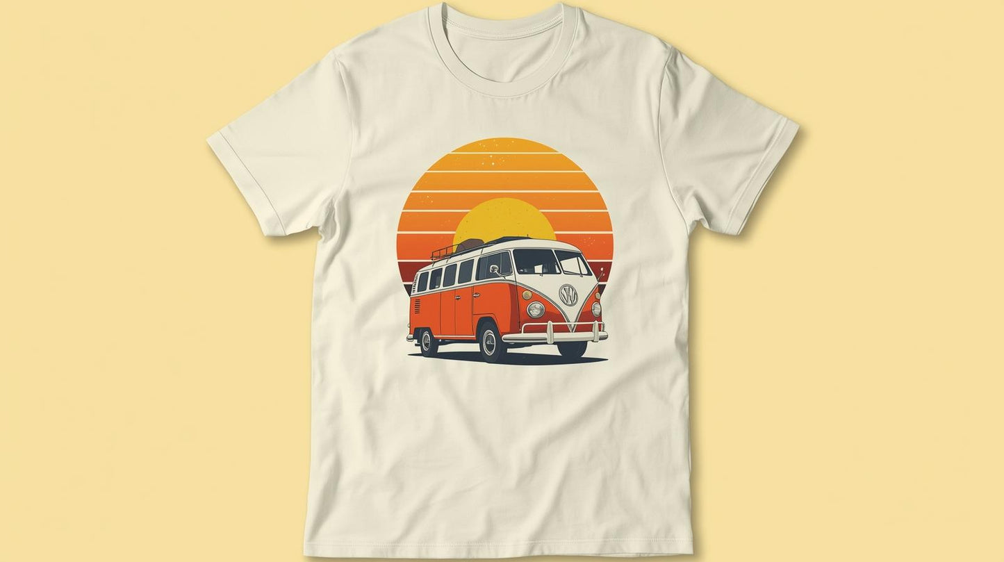 Retro Van in the Desert