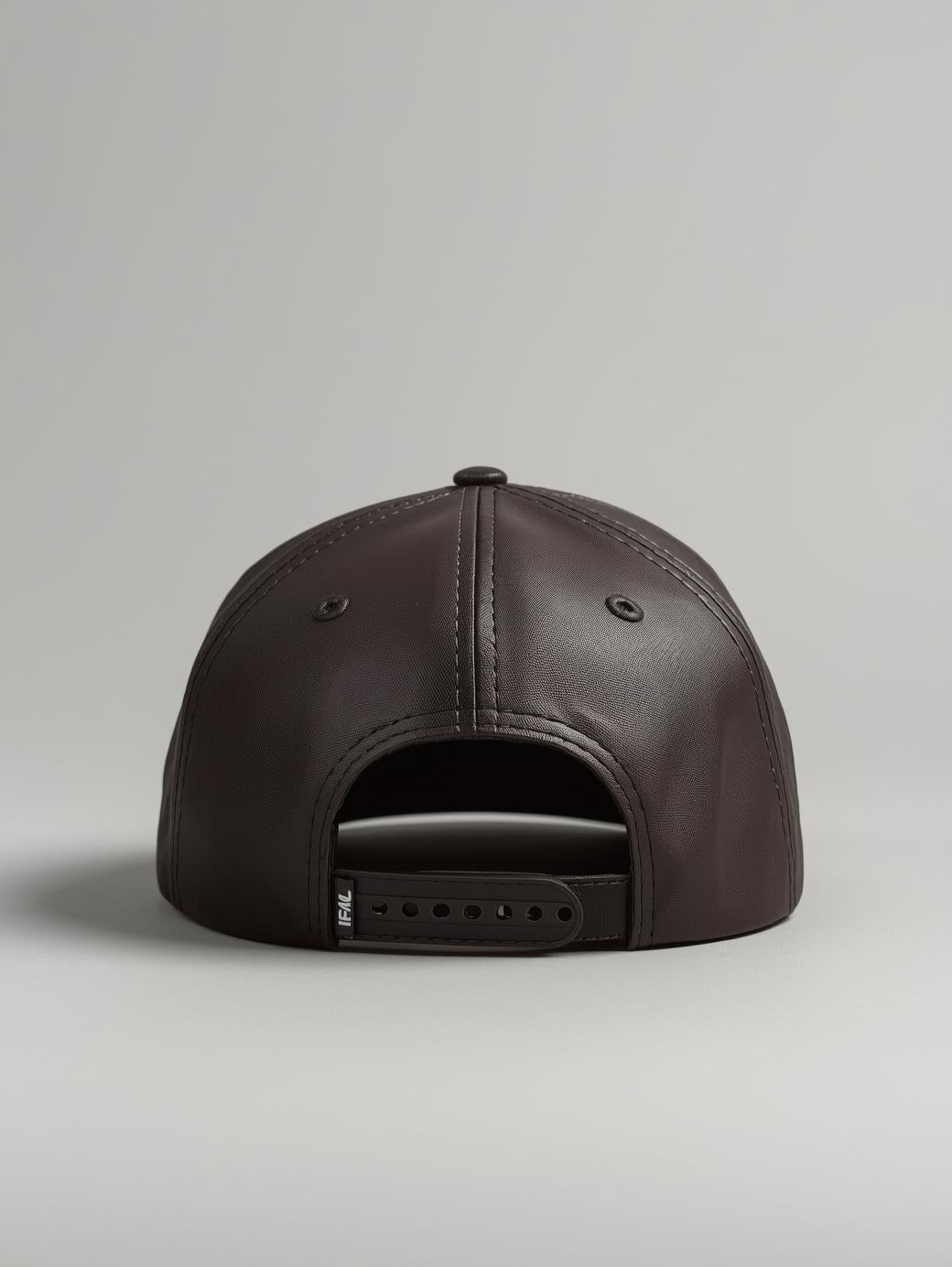 Strap-Back Cap with Leather Finish