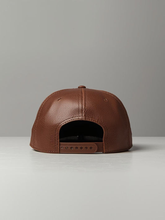 Strap-Back Cap with Leather Finish