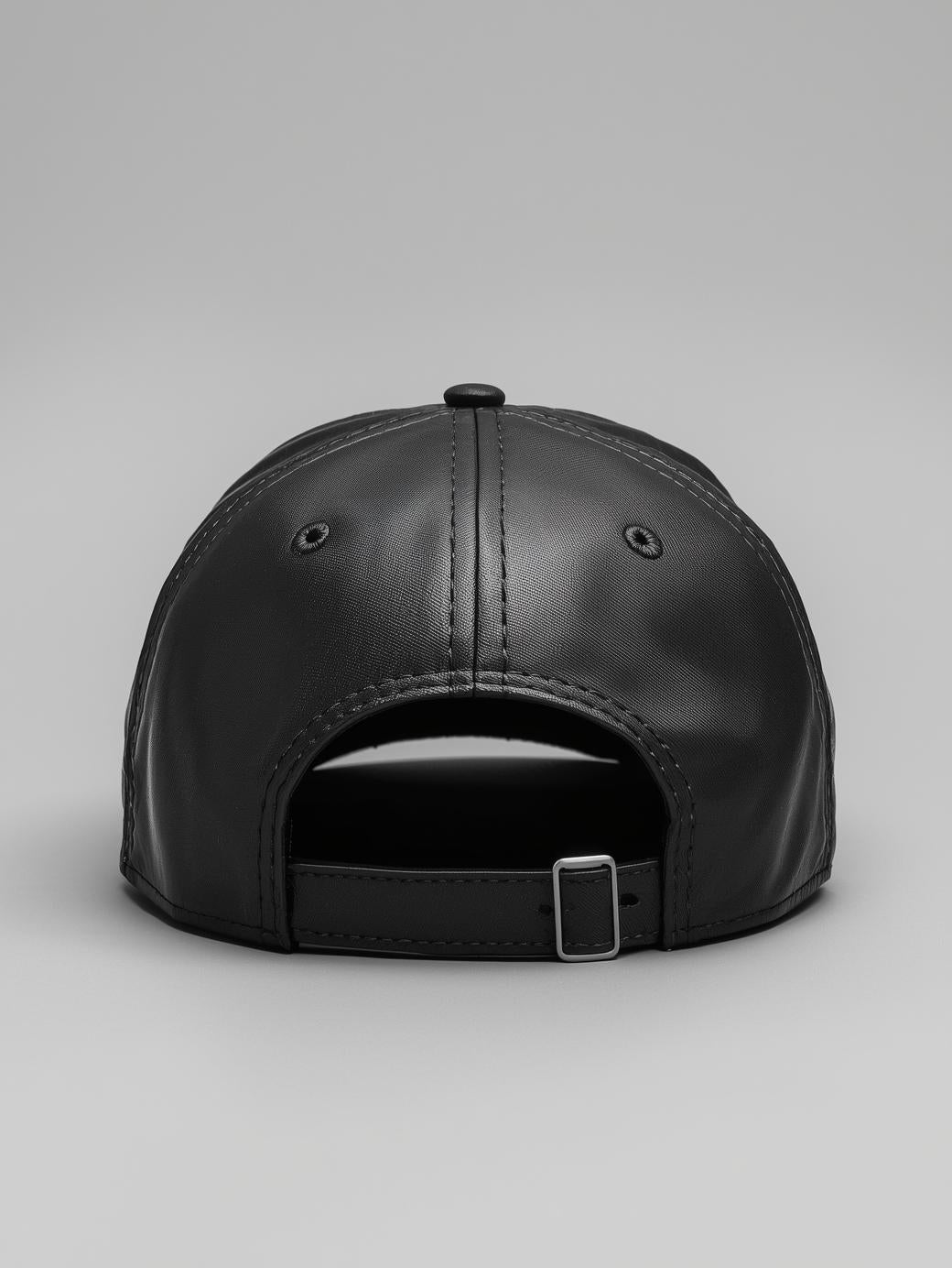Strap-Back Cap with Leather Finish